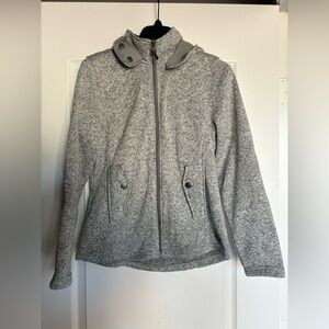 Eddie Bauer Radiator Fleece Cirrus Hooded Quilted Detail Heathered Jacket medium